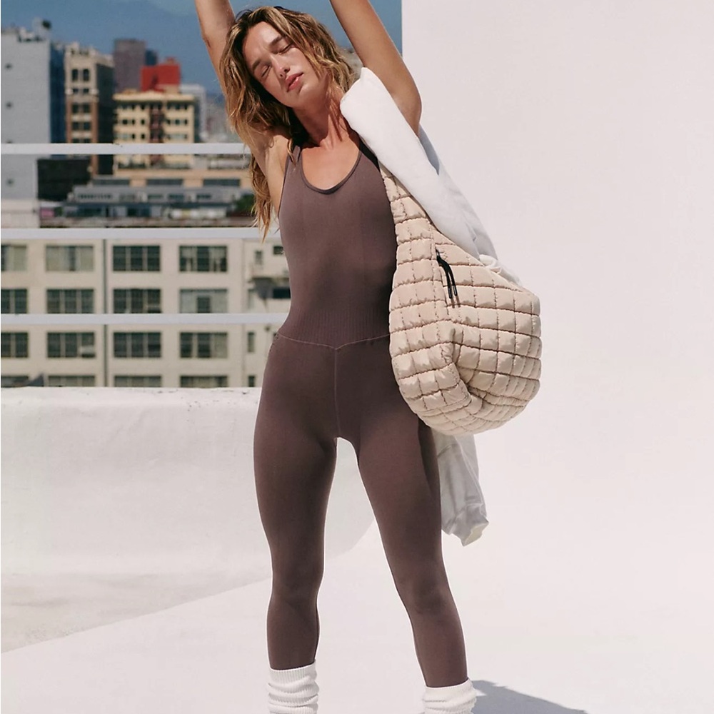 Free People Brown Sleeveless Bodysuit